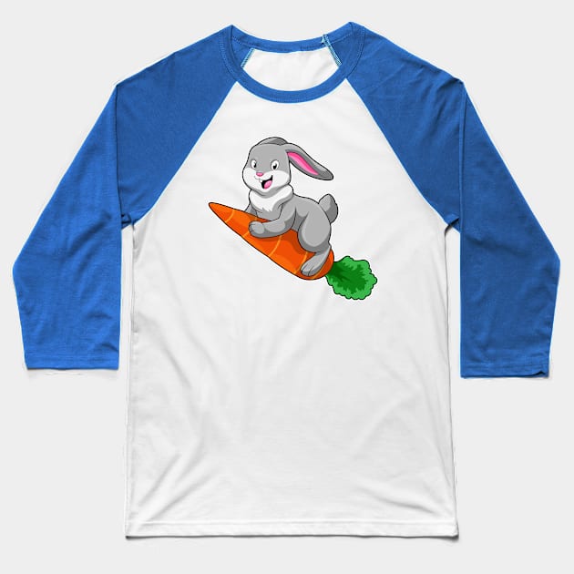 Rabbit with Carrot Baseball T-Shirt by Markus Schnabel